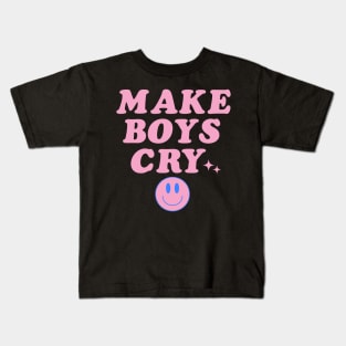 Make Boys Cry Pink Y2K Aesthetic Celebrity Quotes Simple Kids T-Shirt